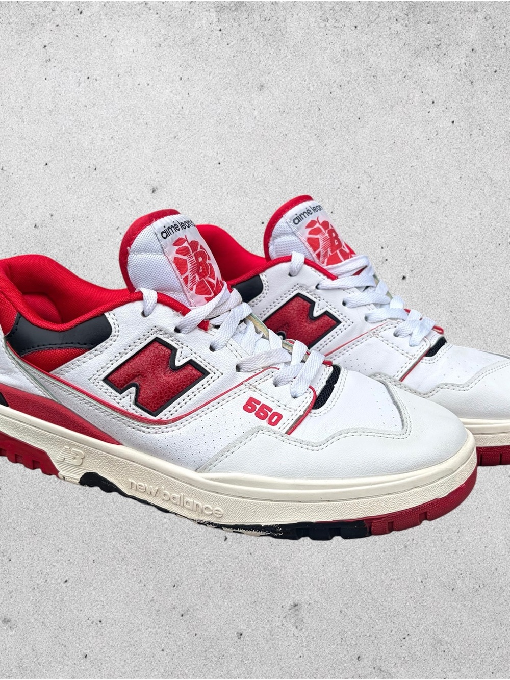 New Balance 550 x Aime Leon Dore Red White Sneakers Size 7 Men / 8.5 Women